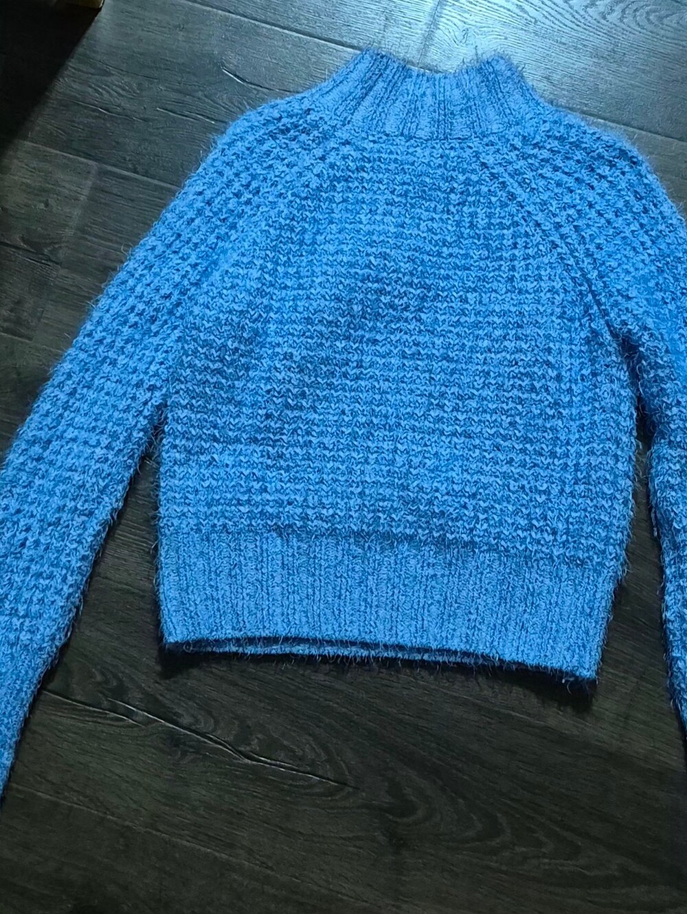 SO Deep Blue Textured Crew Sweater